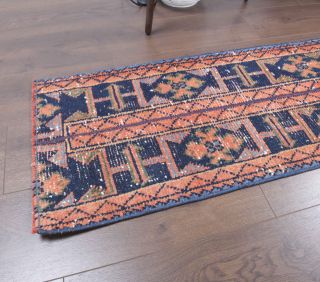 1x11 Handmade Patchwork Runner Rug - Thumbnail