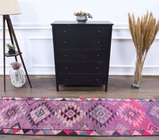 Vintage Hand-Knotted Runner Rug - Thumbnail