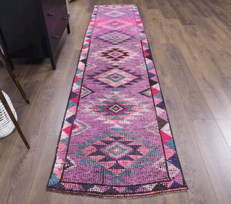 Vintage Hand-Knotted Runner Rug