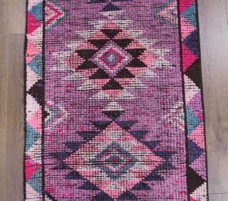 Vintage Hand-Knotted Runner Rug - Thumbnail