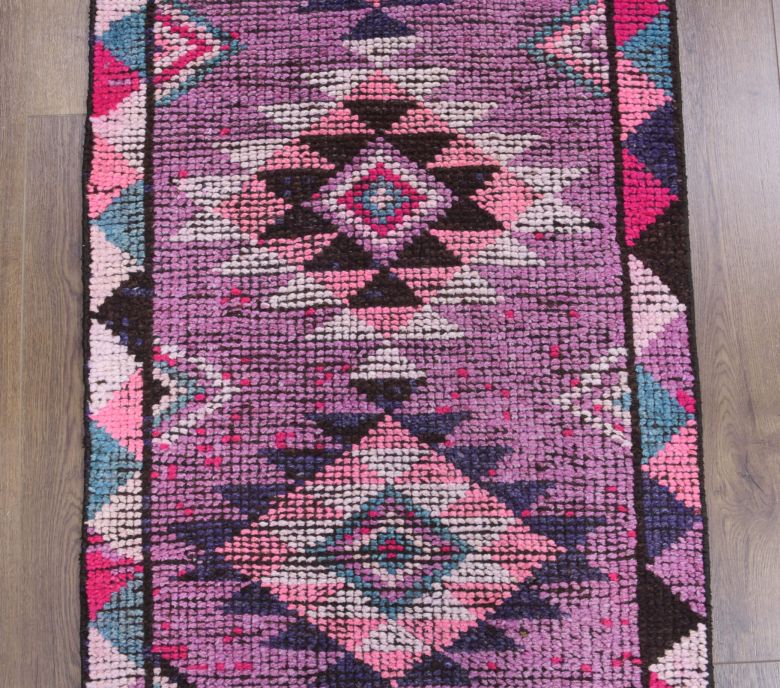 Vintage Hand-Knotted Runner Rug