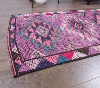 Vintage Hand-Knotted Runner Rug - Thumbnail