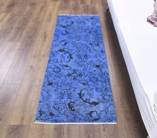 Vintage Blue Runner Rug - Thumbnail