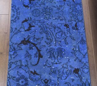 Vintage Blue Runner Rug - Thumbnail