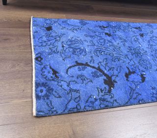 Vintage Blue Runner Rug - Thumbnail