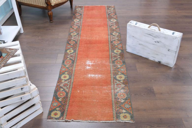 2x9 Bordered Vintage Runner Rug