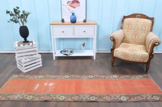 2x9 Bordered Vintage Runner Rug - Thumbnail