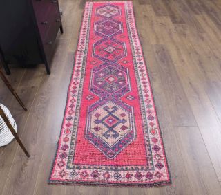 Vintage Hand-Knotted Runner Rug - Thumbnail