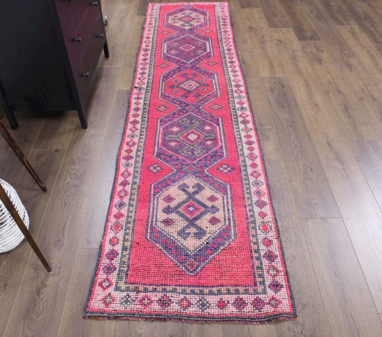 Vintage Hand-Knotted Runner Rug