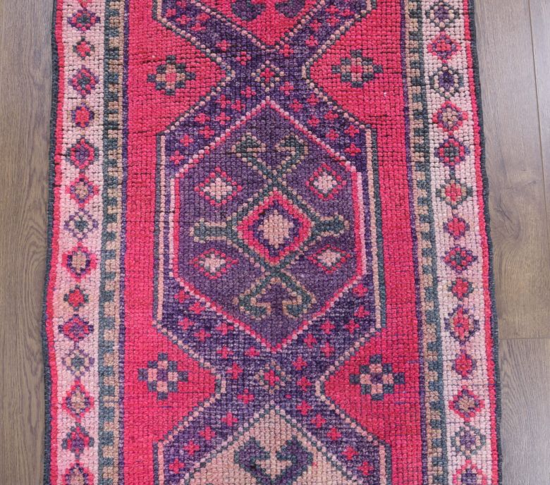 Vintage Hand-Knotted Runner Rug