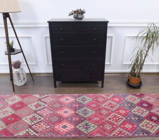 Vintage Purple Runner Rug - Thumbnail