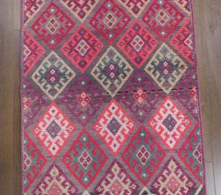 Vintage Purple Runner Rug - Thumbnail