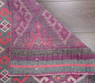 Vintage Purple Runner Rug - Thumbnail