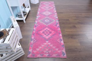 Vintage Hand-Knotted Runner Rug - Thumbnail