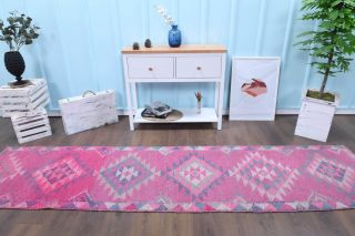 Vintage Hand-Knotted Runner Rug - Thumbnail