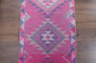 Vintage Hand-Knotted Runner Rug - Thumbnail