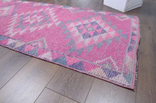 Vintage Hand-Knotted Runner Rug - Thumbnail