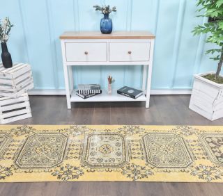 Vintage Runner Yellow Rug - Thumbnail