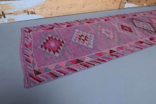 Vintage Hand-Knotted Runner Rug - Thumbnail