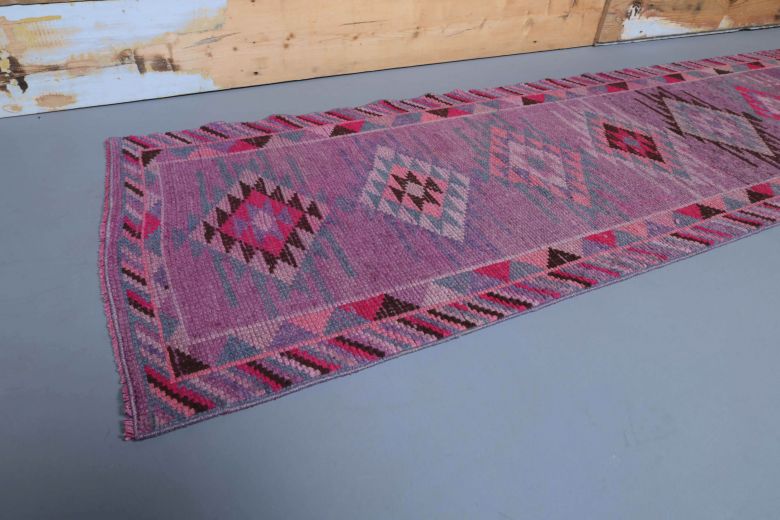 Vintage Hand-Knotted Runner Rug