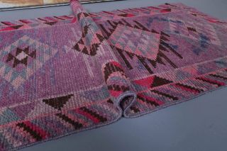 Vintage Hand-Knotted Runner Rug - Thumbnail