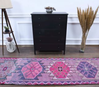 Vintage Hand-Knotted Runner Rug - Thumbnail