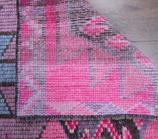 Vintage Hand-Knotted Runner Rug - Thumbnail