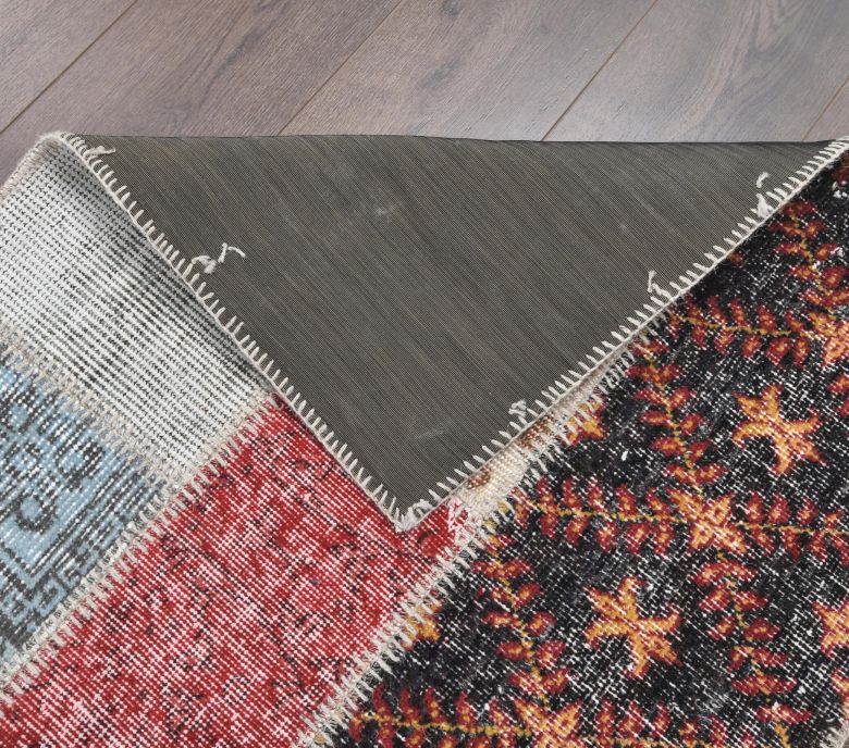 3x13 Vintage Handwoven Patchwork Runner Rug