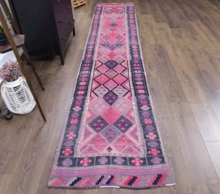 Vintage Hand-Knotted Runner Rug - Thumbnail