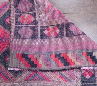 Vintage Hand-Knotted Runner Rug - Thumbnail