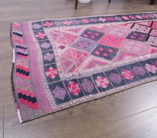 Vintage Hand-Knotted Runner Rug - Thumbnail