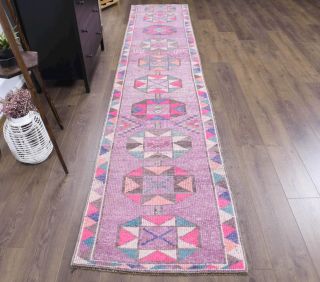 Vintage Hand-Knotted Runner Rug - Thumbnail