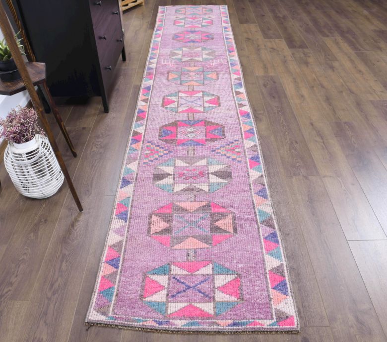 Vintage Hand-Knotted Runner Rug