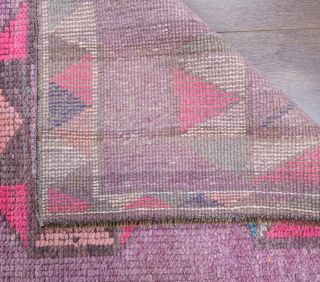 Vintage Hand-Knotted Runner Rug - Thumbnail