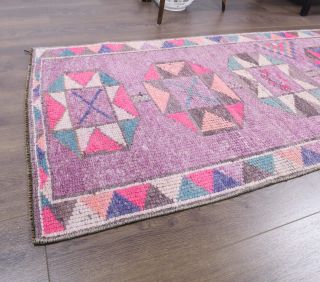 Vintage Hand-Knotted Runner Rug - Thumbnail