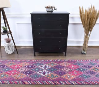 Vintage Hand-Knotted Runner Rug - Thumbnail