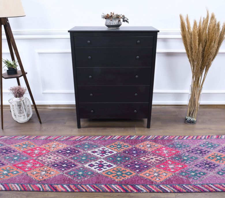 Vintage Hand-Knotted Runner Rug