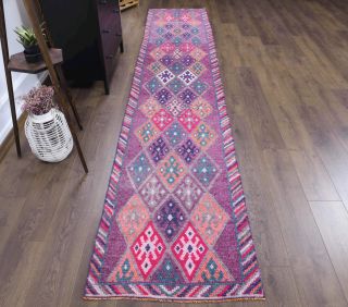 Vintage Hand-Knotted Runner Rug - Thumbnail