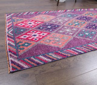 Vintage Hand-Knotted Runner Rug - Thumbnail