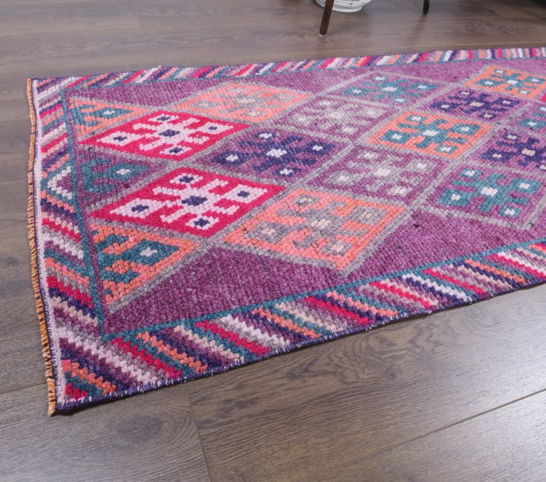 Vintage Hand-Knotted Runner Rug