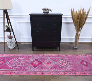 Vintage Hand-Knotted Runner Rug - Thumbnail