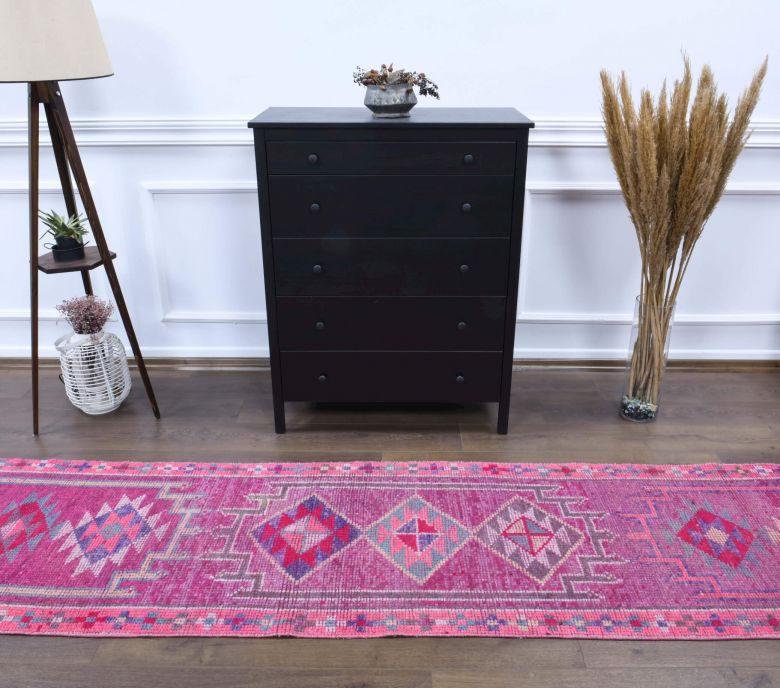 Vintage Hand-Knotted Runner Rug