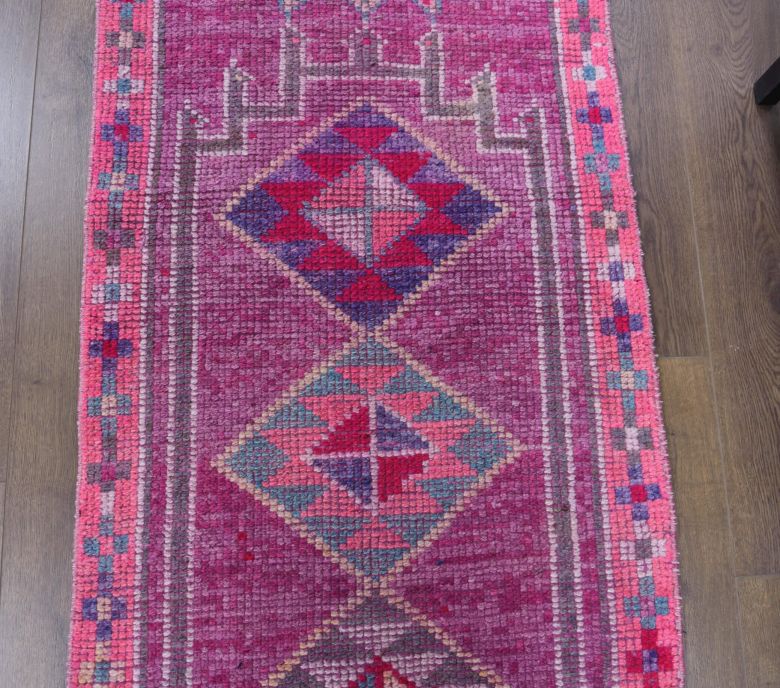 Vintage Hand-Knotted Runner Rug