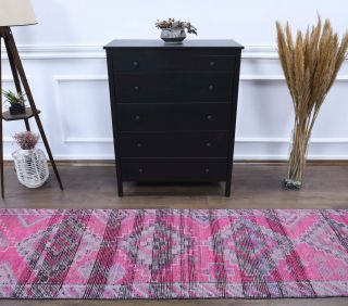 Vintage Hand-Knotted Runner Rug - Thumbnail