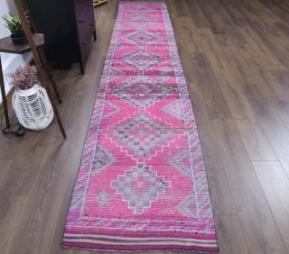 Vintage Hand-Knotted Runner Rug - Thumbnail