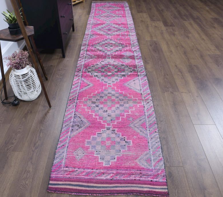 Vintage Hand-Knotted Runner Rug