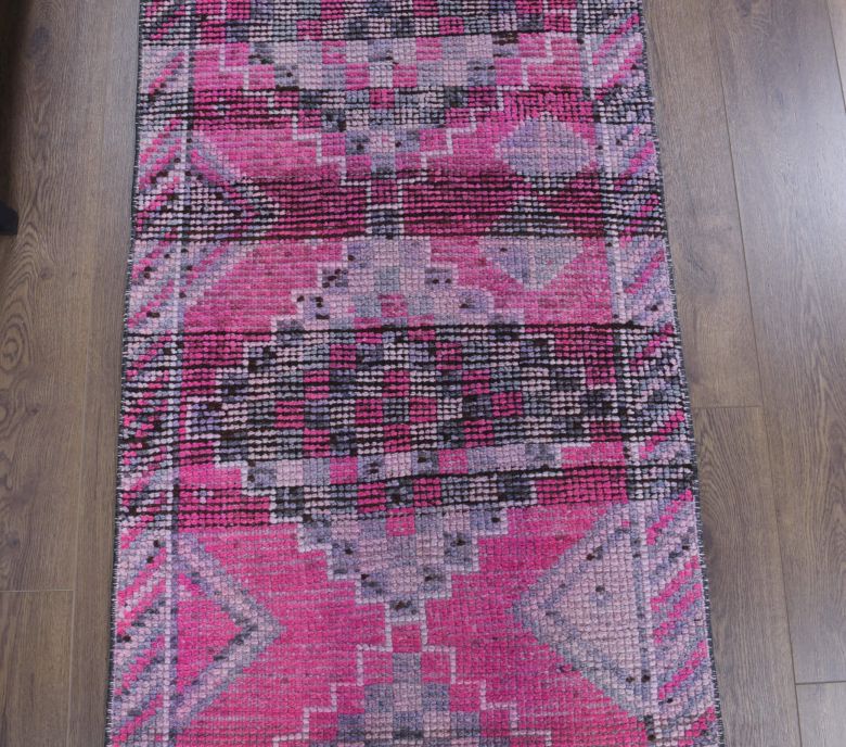 Vintage Hand-Knotted Runner Rug