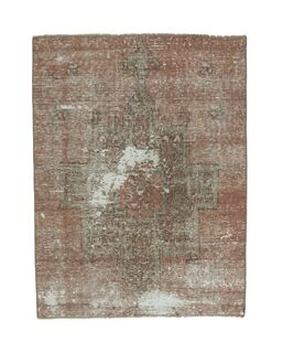 Vintage Orange Oushak Small Rug - Thumbnail