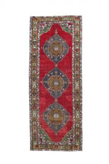 Vintage Red Runner Rug - Thumbnail