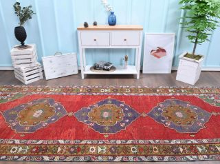 Vintage Red Runner Rug - Thumbnail